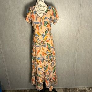 Rachel Pally Leaf Print Maxi Dress - Multicolor Size Small